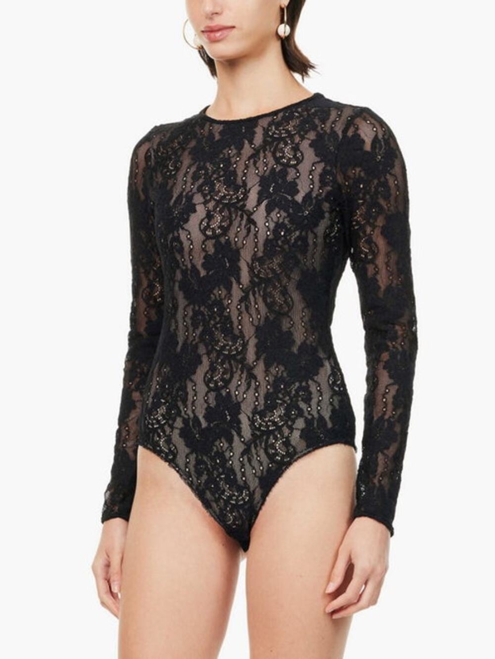 ZIMMERMAN Round-Neckline Lace Bodysuit Size 8 NWT Retail $330